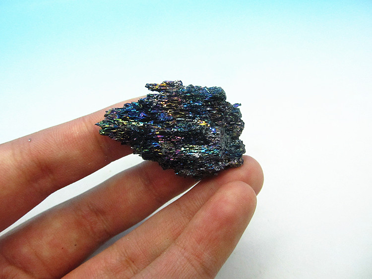 七彩原石矿石天然碳化硅孔雀彩矿摆件标本摆件