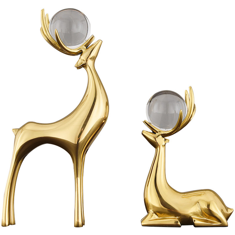 客厅创意黄铜摆件酒柜装饰品家居现代轻奢金属工艺摆件