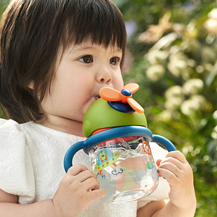 babycare儿童吸管杯1岁外出携带水壶260ml幼儿园防摔宝宝学饮杯