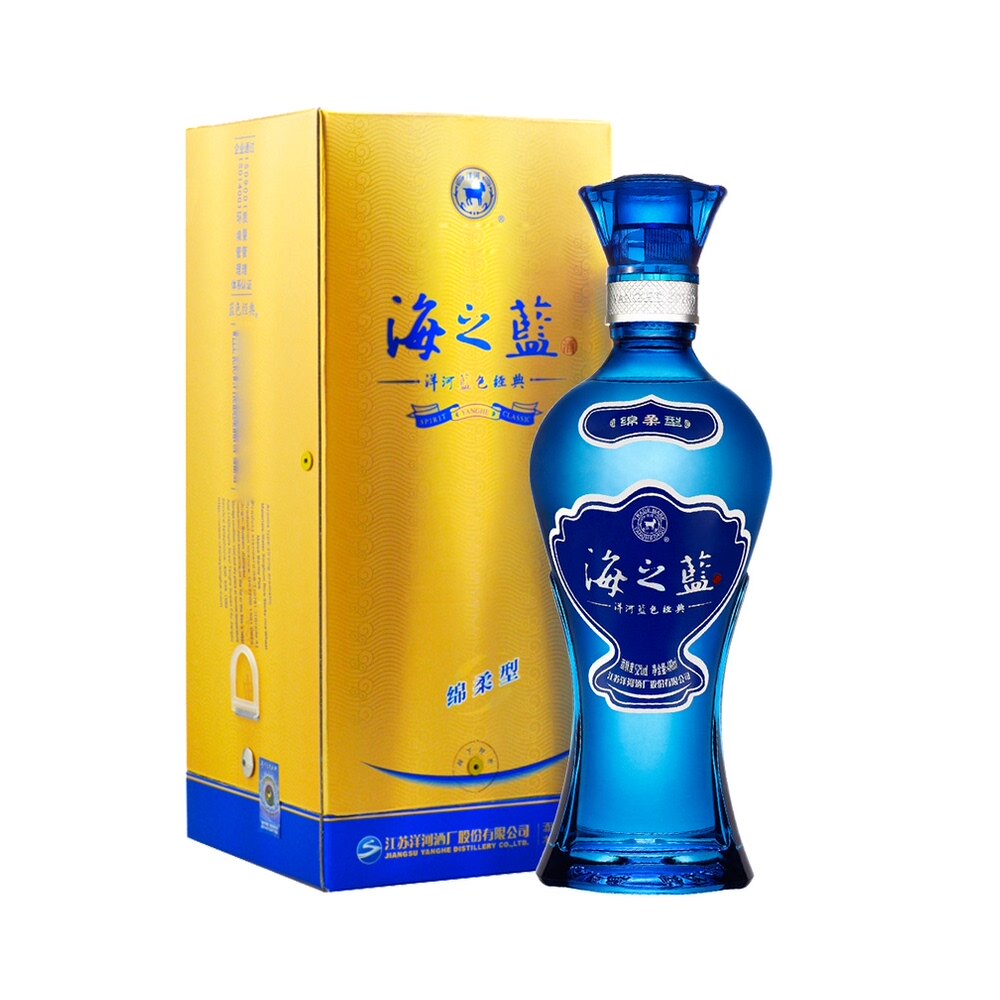 洋河海之蓝52度480ml1瓶绵柔口感浓香香型白酒白酒