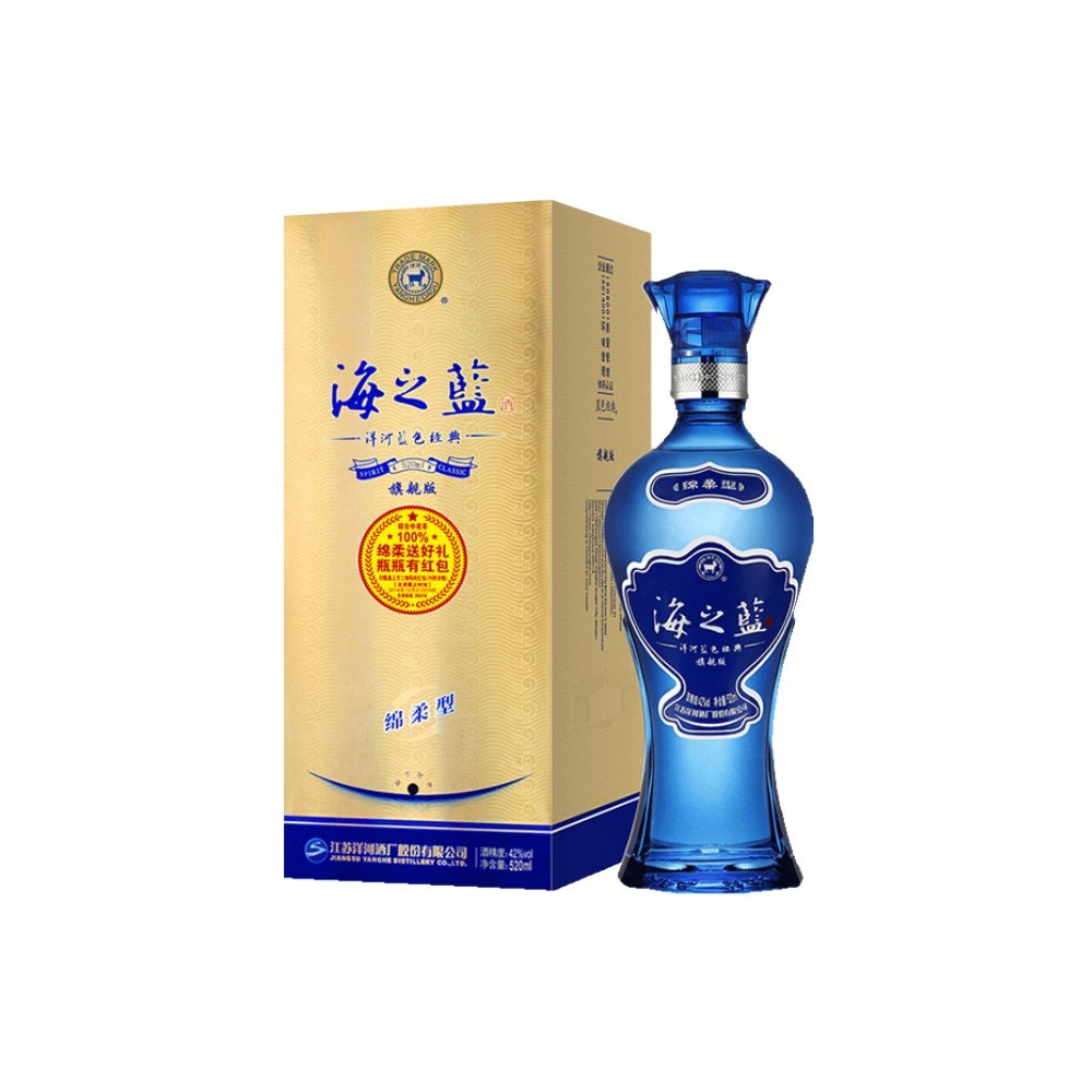 洋河海之蓝520ml 猫超自营 浓香型白酒 旗舰版 绵柔口感 42度 - 购吧