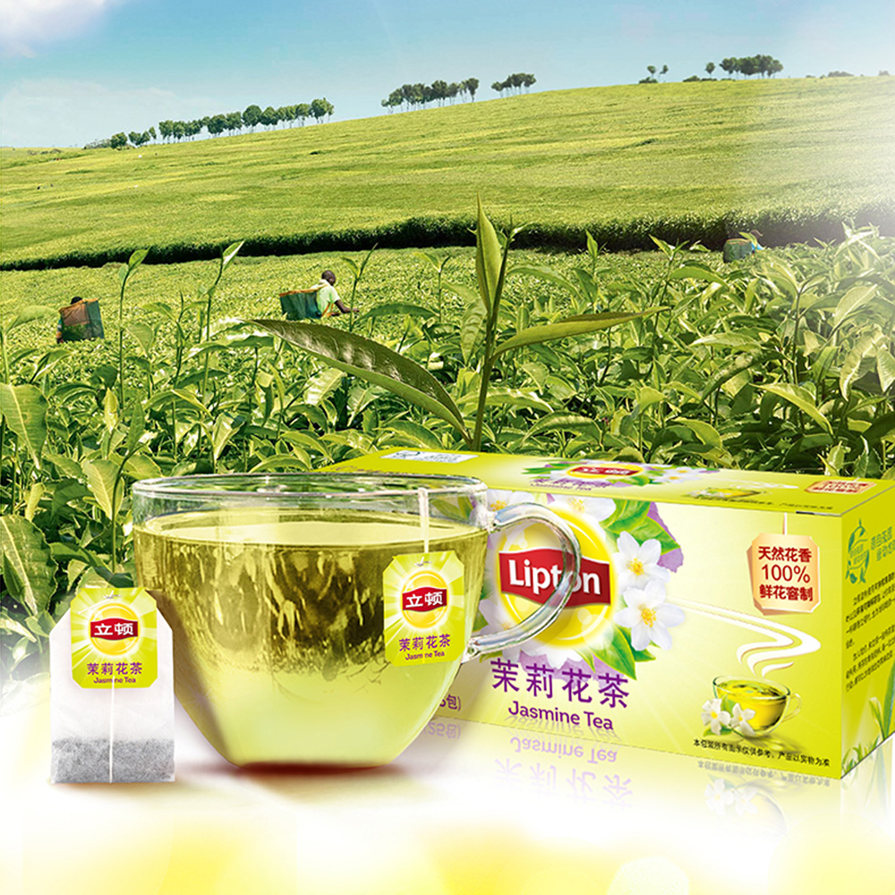 lipton立顿茉莉花茶50g盒办公休闲袋泡茶叶包25包新老包装随机2件