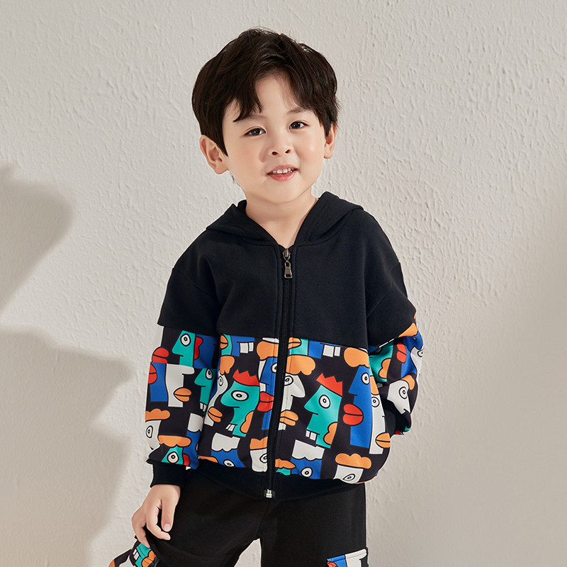 兰威丽洋儿童卫衣男童外套春秋中小小童童装小男孩普通外套