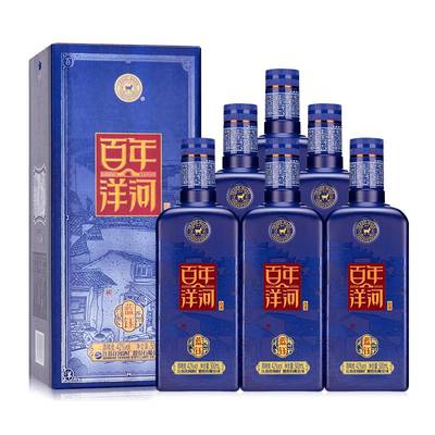 洋河白酒百年洋河蓝钰42度500ml*6瓶浓香型白酒整箱送礼蓝色经典