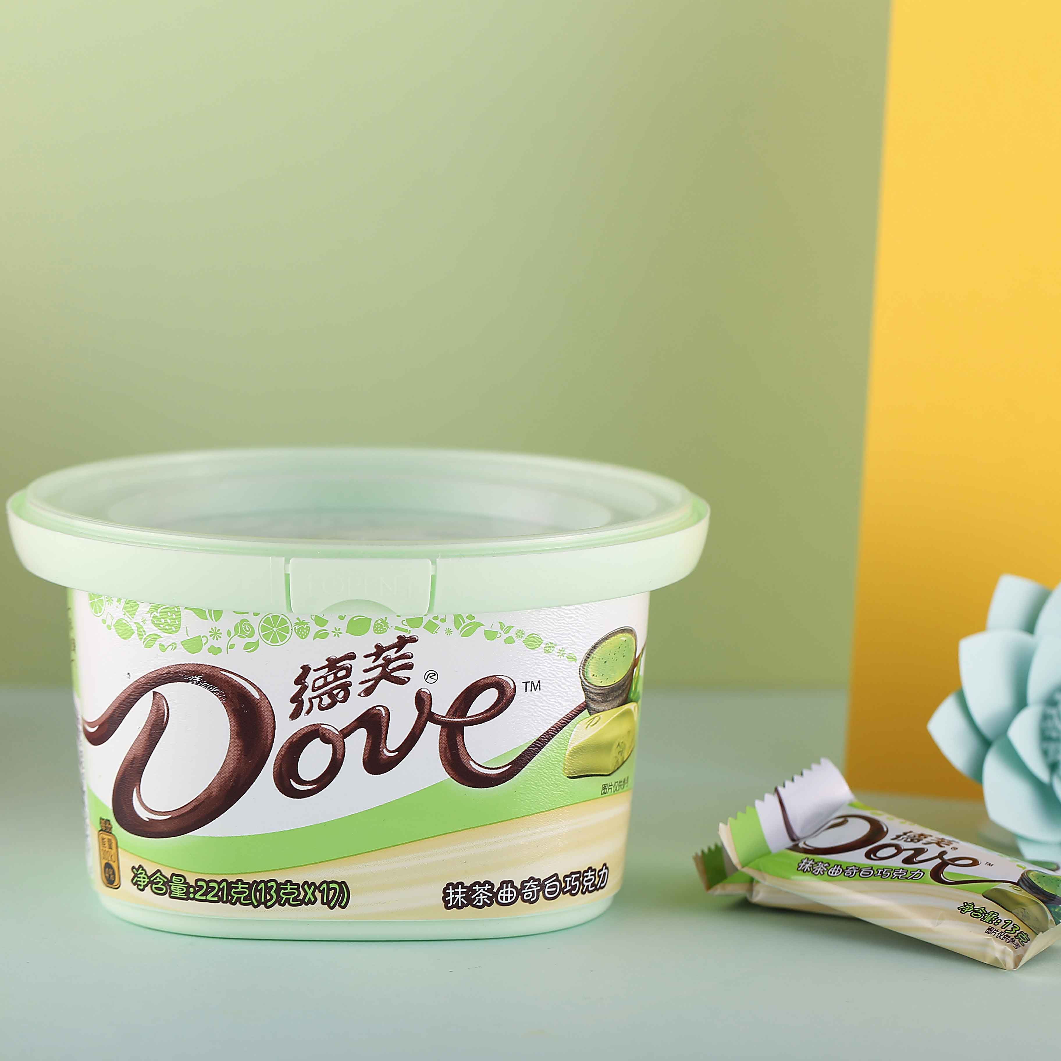 dove/德芙抹茶曲奇白巧克力礼盒221g小清新碗装甜蜜糖巧零食
