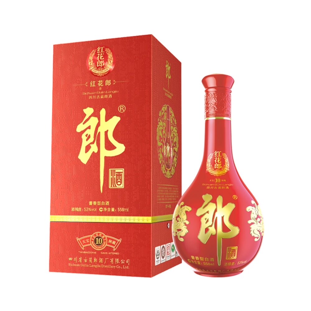 再降价88viplangjiu郎酒红花郎十53vol酱香型白酒500ml单瓶装