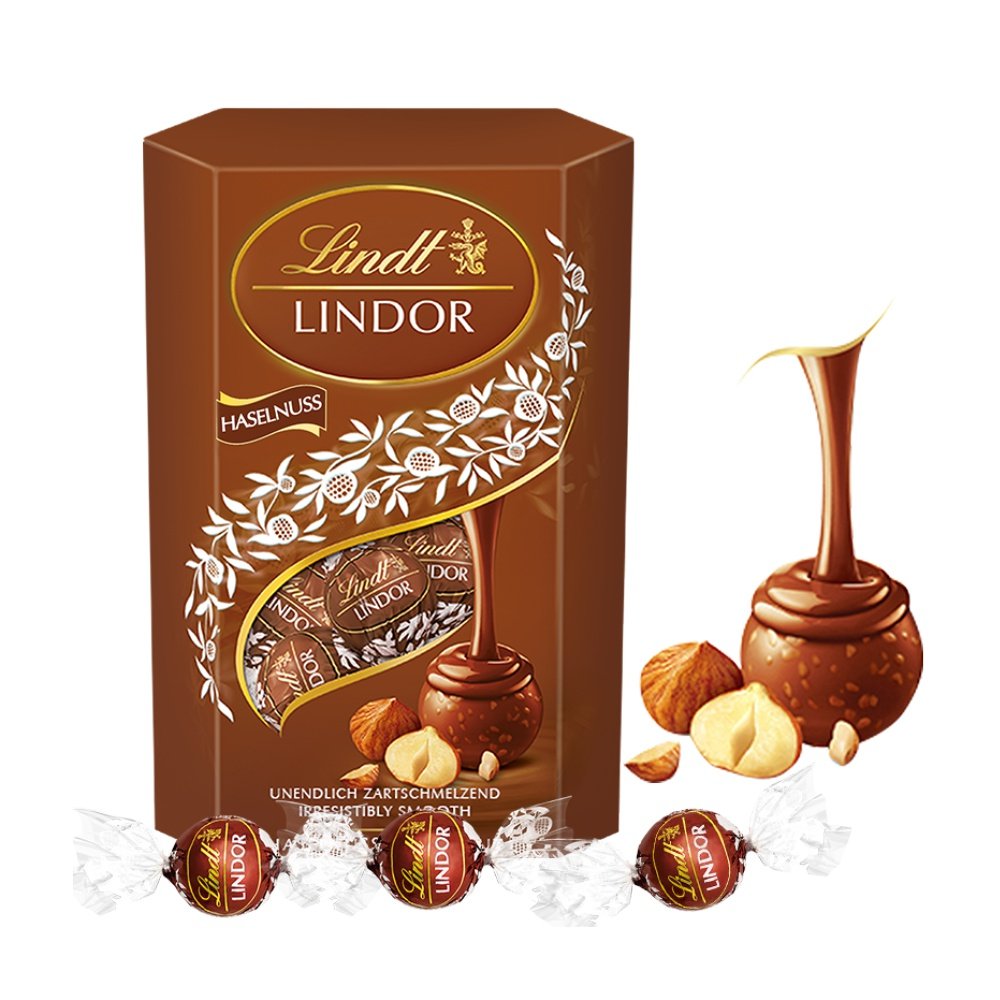 意大利进口lindt瑞士莲lindor软心榛仁巧克力500g盒装果仁夹心