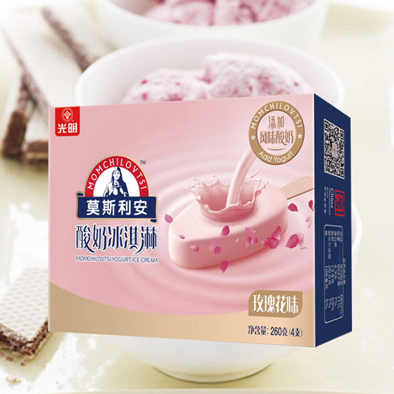光明莫斯利安酸奶玫瑰雪糕冰激凌冰淇淋冰淇淋