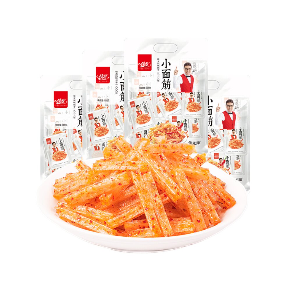 佳龙辣条素肉面筋358gx1休闲食品网红麻辣小吃儿童面筋制品