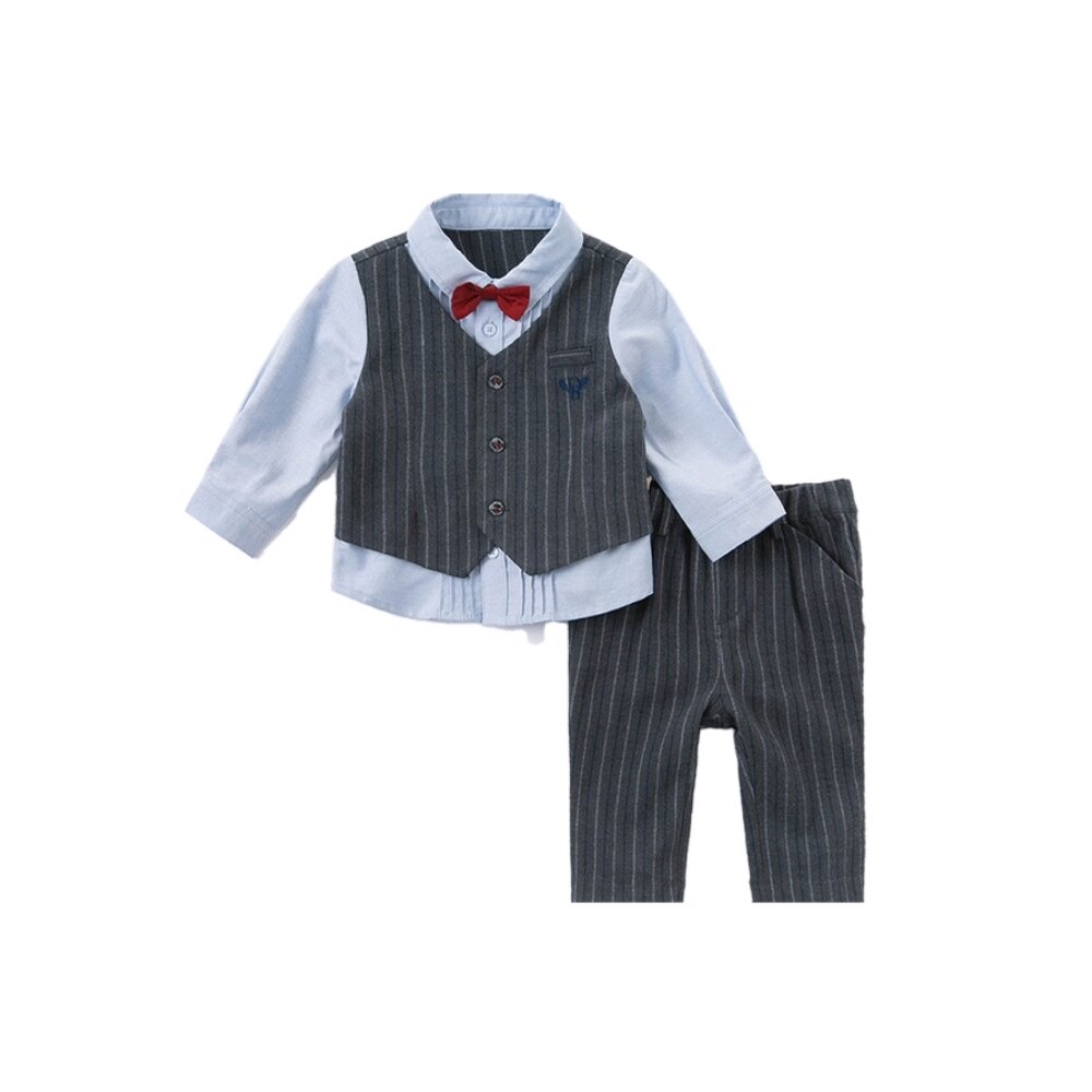 包邮戴维贝拉童装男童两件衬衫套装宝宝衣服儿童套装