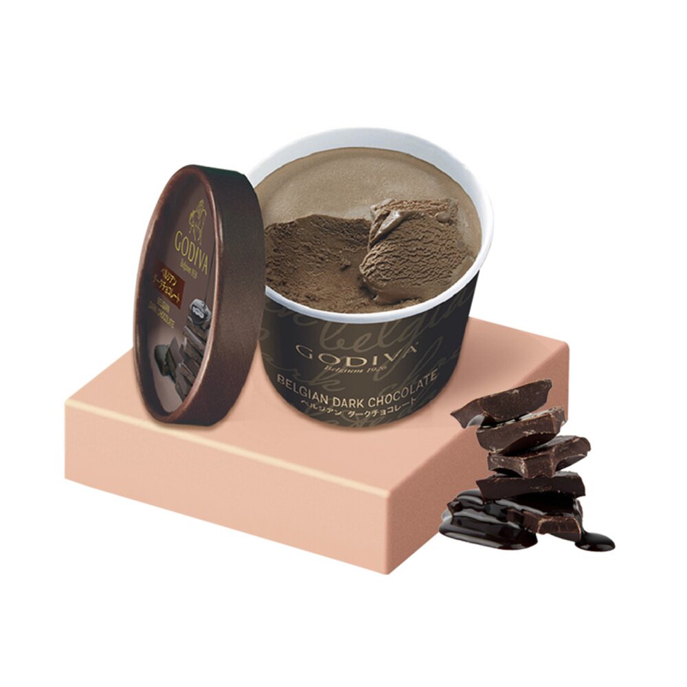 5件godiva/歌帝梵比利时黑巧克力冰淇淋80g