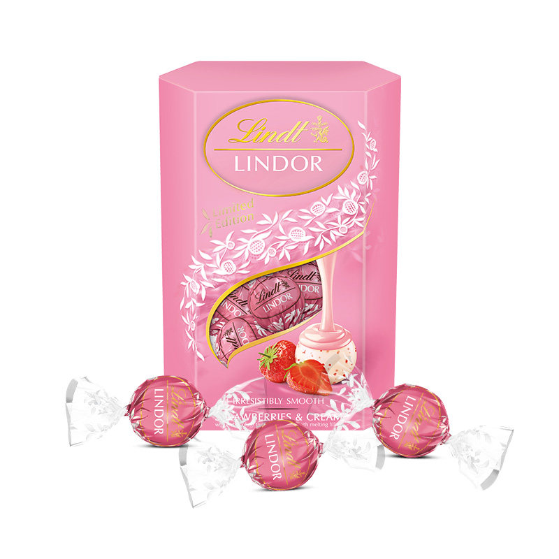 瑞士莲意大利进口软心草莓奶油白巧克力200g休闲零食品