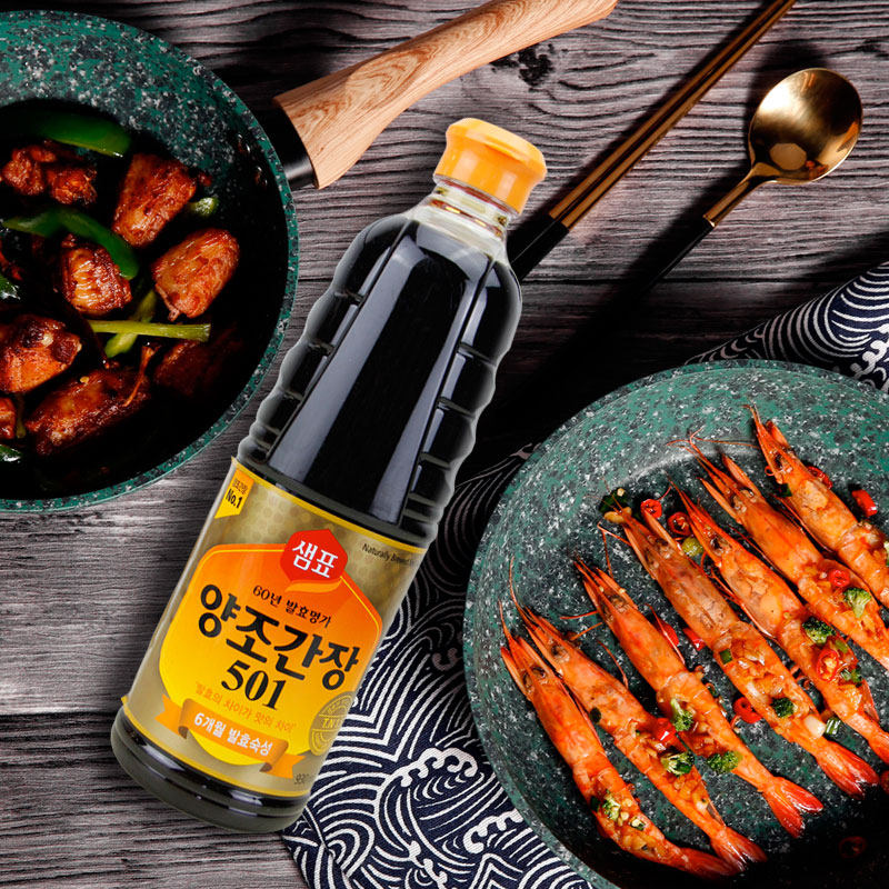 韩国进口原装膳府酿造酱油501500ml生蘸凉拌料理酱油