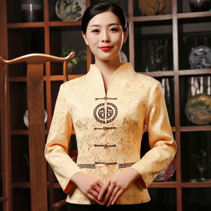 茶楼足浴足疗养生唐装酒店餐饮迎宾前台收银服务员旗袍