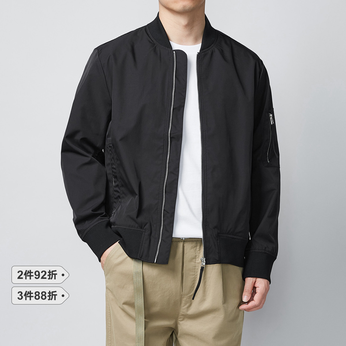 2022春季新款棒球领飞行员夹克外套男士青年帅气上衣休闲棒球服潮