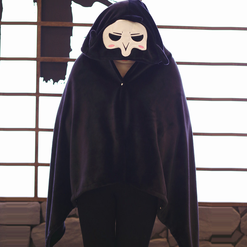 守望先锋死神披风懒人毯子披肩午睡斗篷cosplay卡通空调毯室内用