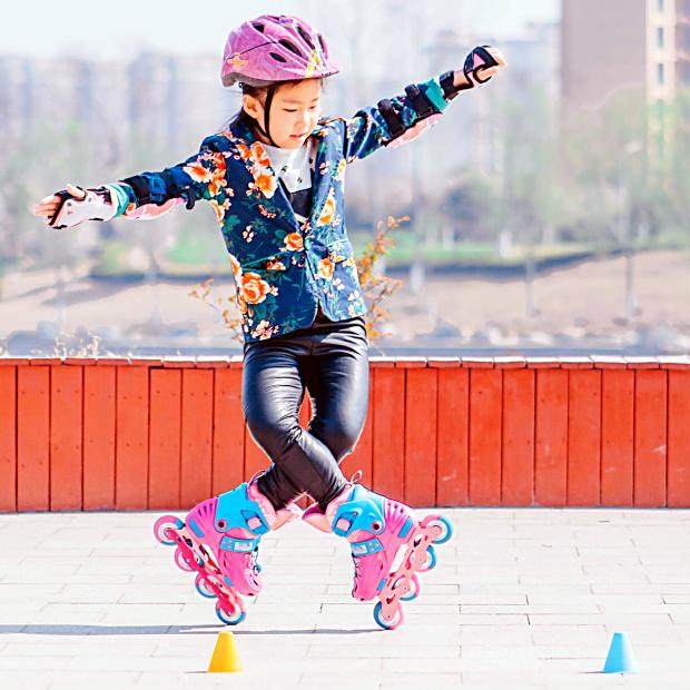 乐秀rx1s儿童轮滑鞋溜冰鞋全套装花式滑冰鞋直排旱冰鞋男女可调节