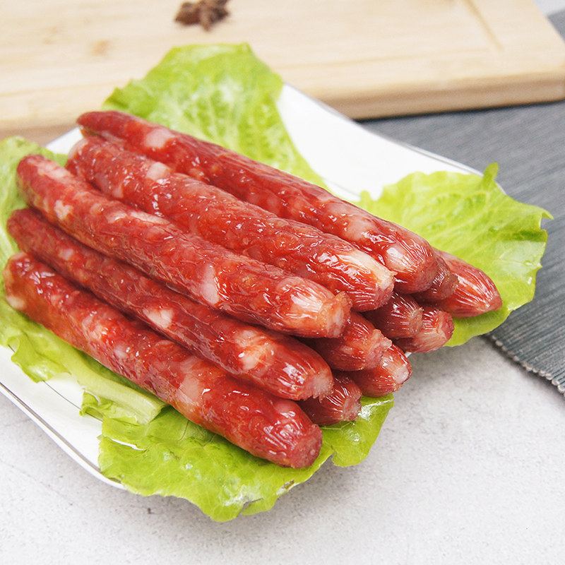 广式香肠500g广东特产正宗烤香腊肠甜酒酒味香肠