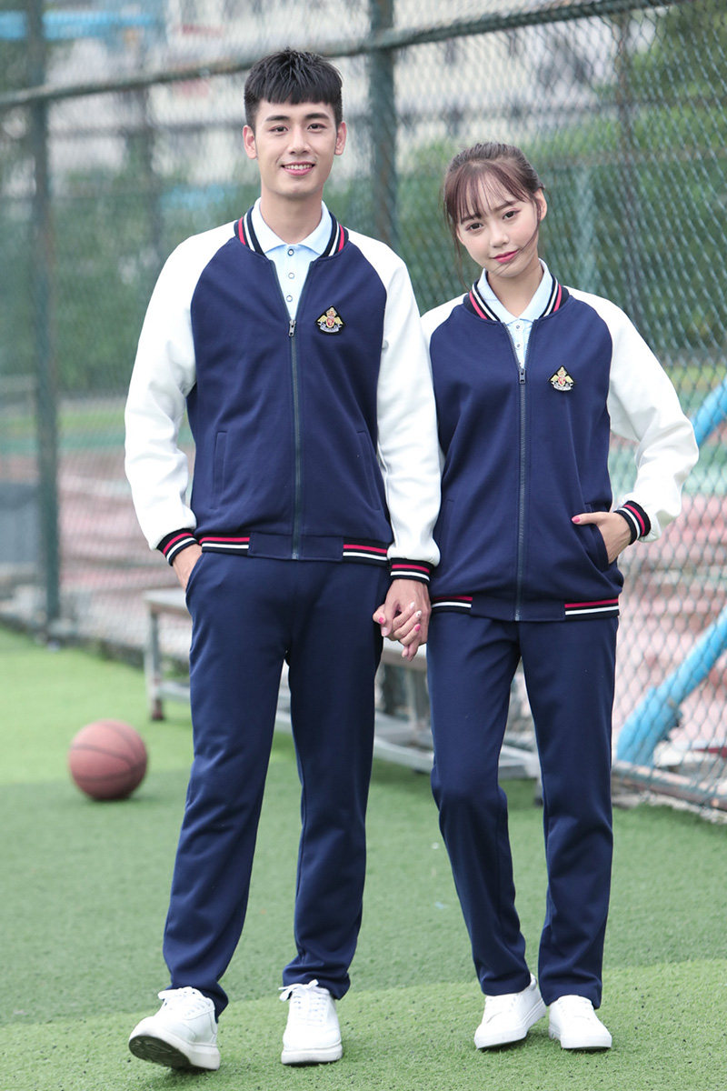 校服英伦风棒球秋冬开学中学生跑步运动传统三件学生校服