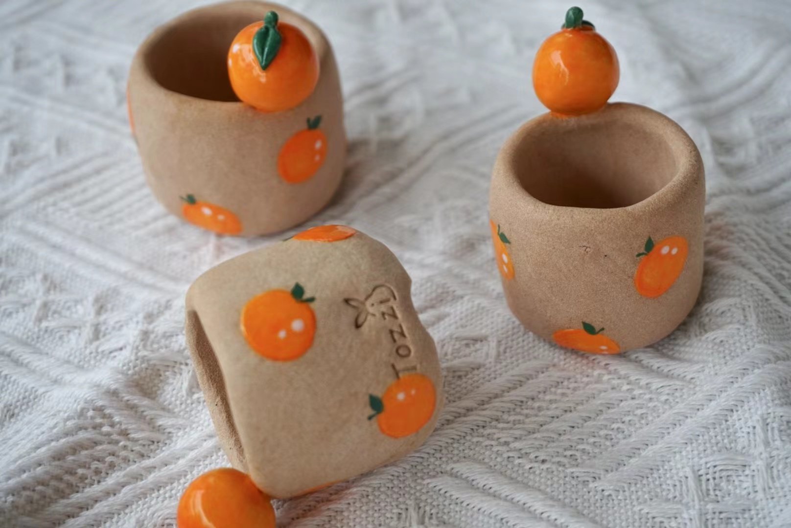 tozzi手工手绘多肉植物花盆精工创意精致手捏花盆