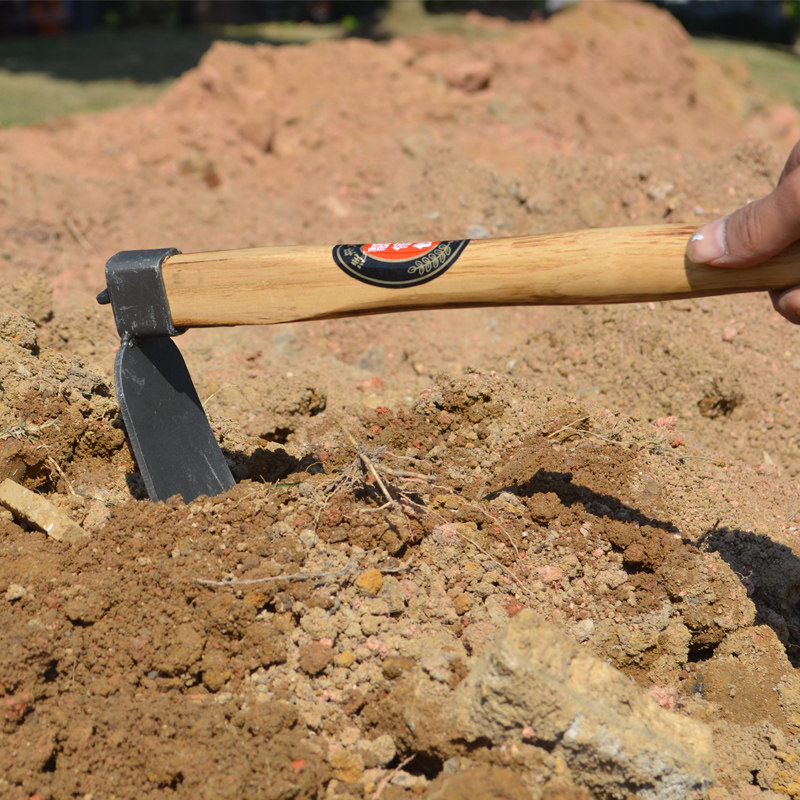 锄头38元包邮小宽锄木柄家用农具挖土松土园艺锄头