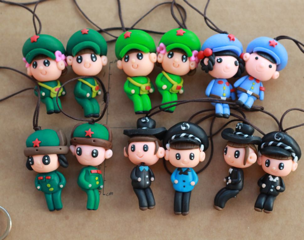 大号海魂衫雷锋军人挂坠汽车挂件钥匙包软陶手工挂饰