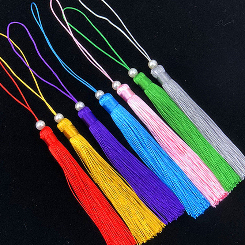 扇子流苏吊穗手工刺绣团扇吊坠仿珍珠中国结穗子香妃扇须挂件装饰