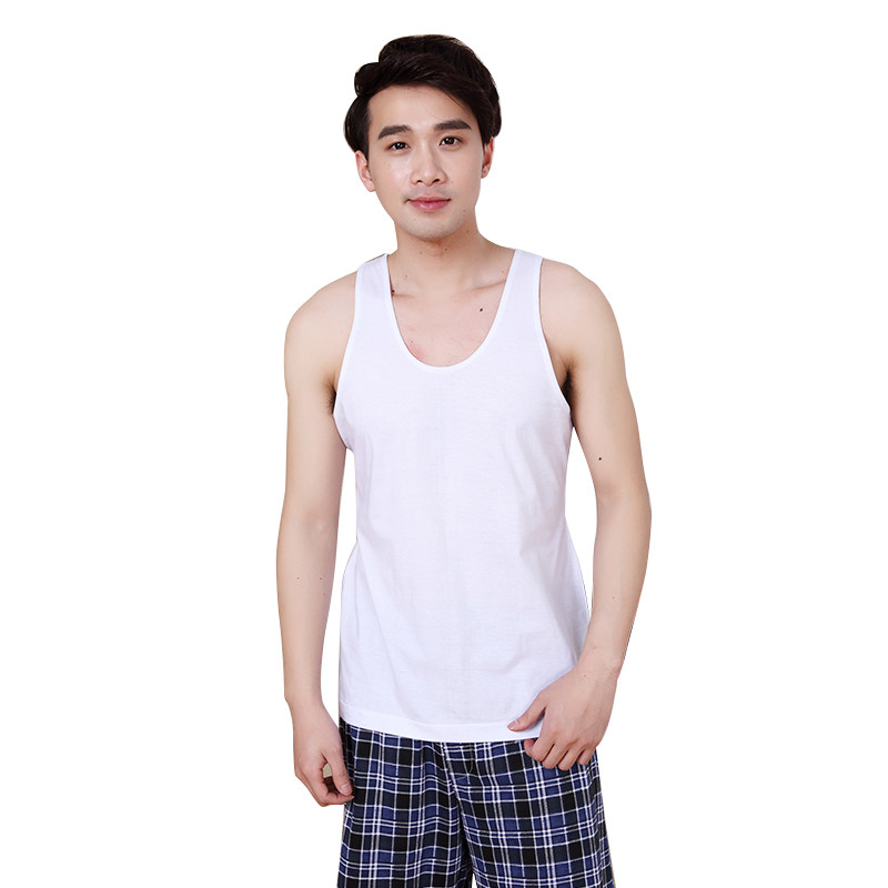 利工民50支精装宽松无袖男打底衫打底无袖口碑好店