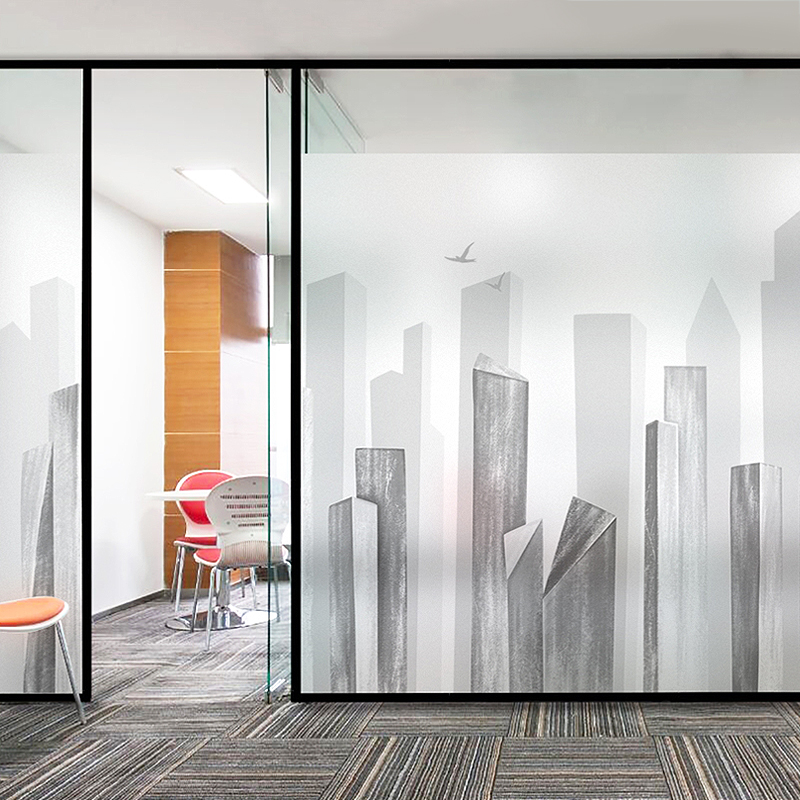 磨砂玻璃贴纸遮光装饰艺术办公室门贴隔断防窥瓷砖