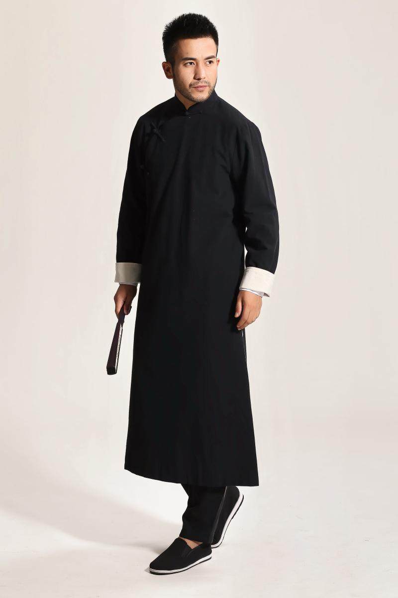 品牌复古传统米尼也唐装棉麻长袍马褂汉服舞台民族服装