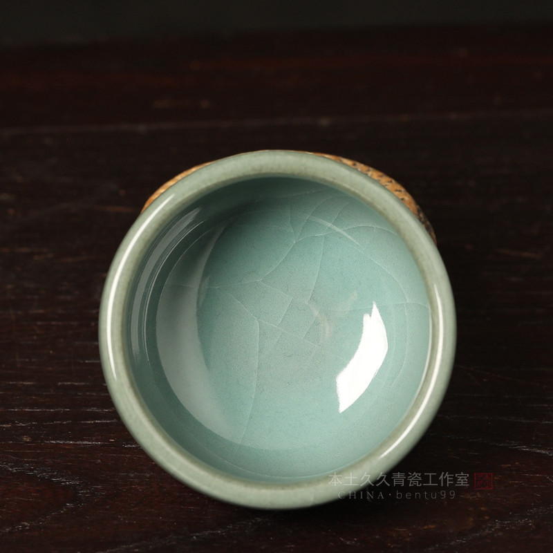 吴勇纯手工龙泉青瓷家用茶具铁胎主人茶杯