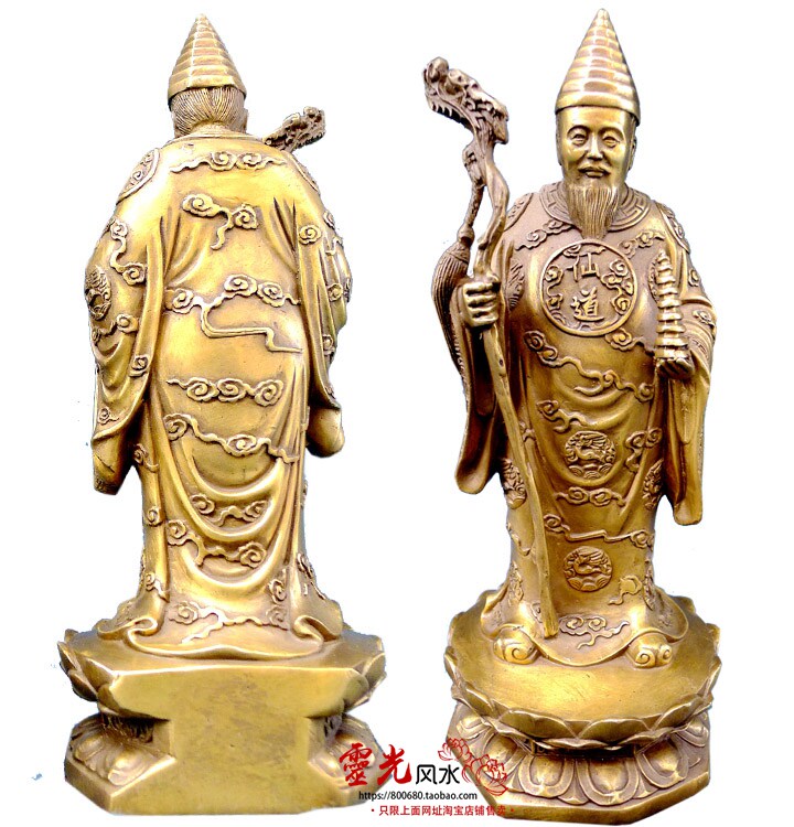 纯铜神像台湾祥狮艺术仙道黄铜制铜制工艺品摆件摆件