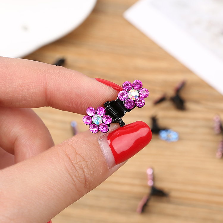 韩国儿童发饰头饰品 小女孩宝宝盘发夹水钻抓夹 水晶发夹2g