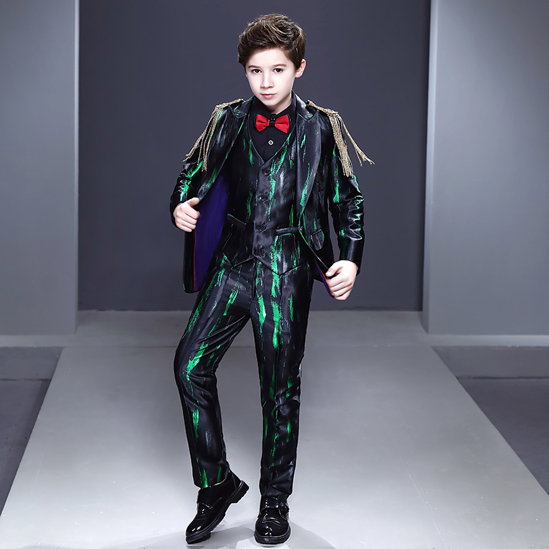 儿童走秀演出服男童西服小西西装花童礼服套装西服