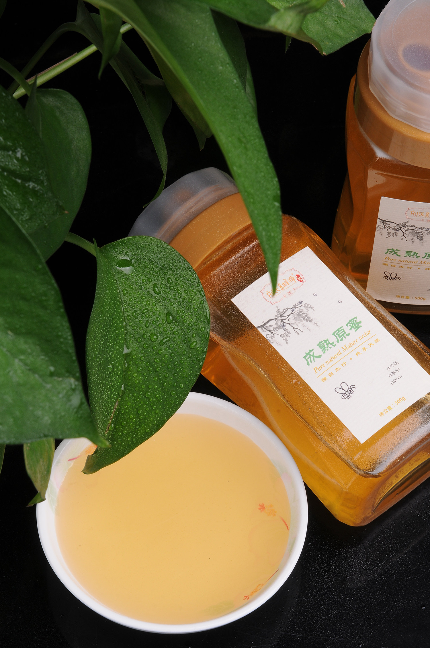 瓶装山枣花野生蜂蜜百花蜜纯正天然农家自产土蜂蜜500g过节送礼品