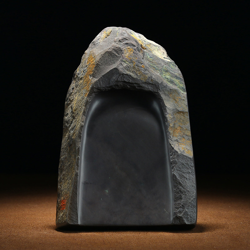 师傅原石砚台梁满雄大师工作室出品天然型素砚高档文房四宝