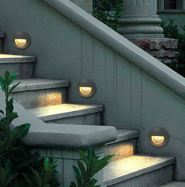 led户外防水圆形地脚脚灯公园楼梯踏步灯台小夜灯