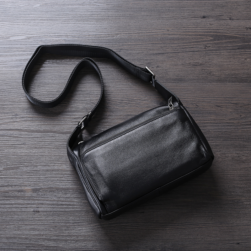 九城良品 头层牛皮单肩包男小包复古潮流真皮斜挎包休闲软皮背包