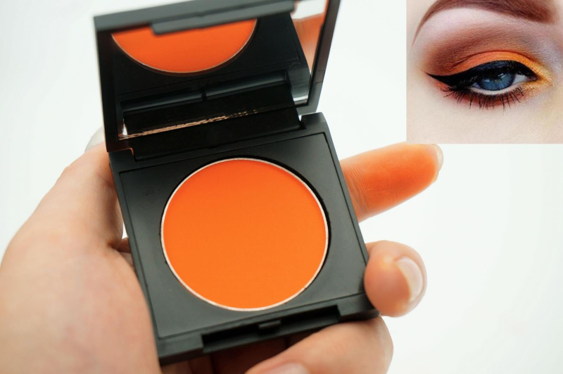 眼影桔色单色可做色系黄色系亚光光眼妆哑舞台眼影