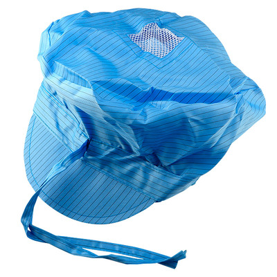 防静电帽子无尘车间鸭舌帽小工帽白色无尘车间防尘透气工作帽蓝色