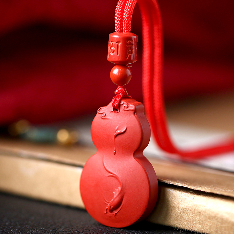 天然朱砂吊坠原矿红砂葫芦护身符挂件男女女同项坠