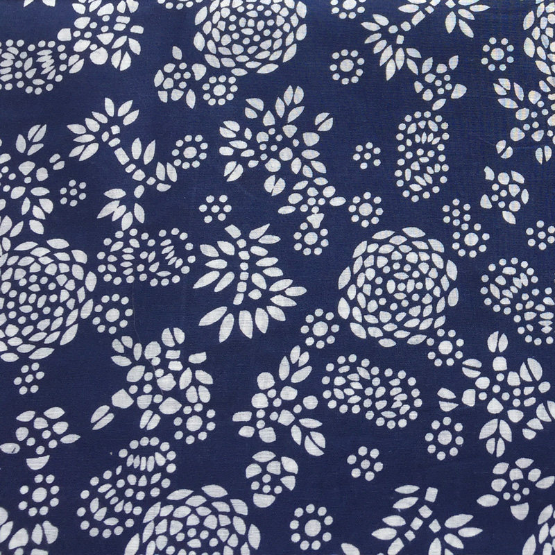 布料乌镇蓝印印花印花布手工纯棉蓝花青花花布海绵垫