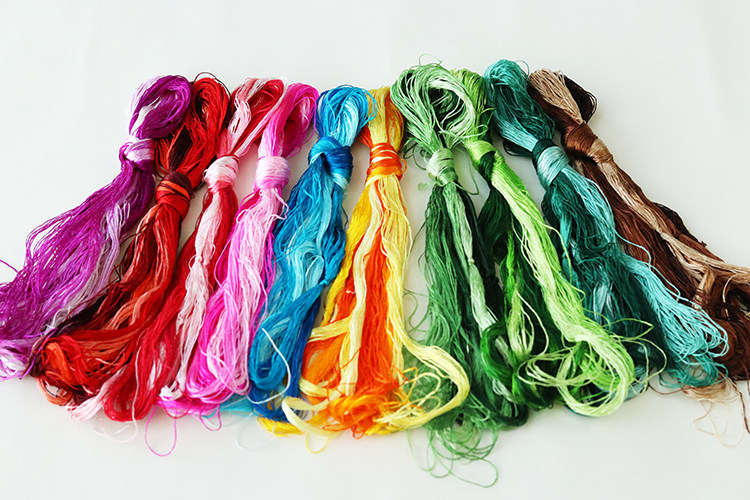 苏绣绣花线丝线蚕丝diy配线常用50支真丝绣线