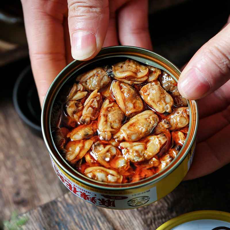麻辣扇贝罐头蛤蜊肉小海鲜去胃熟食网红零食贝系列