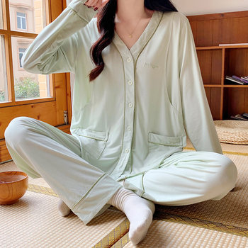ເຄື່ອງນຸ່ງຫົ່ມການກັກຂັງ summer modal pajamas ແມ່ໃສ່ຊຸດແມ່ພາກຮຽນ spring ຝ້າຍບໍລິສຸດ summer ນອກໃສ່ເຄື່ອງນຸ່ງພະຍາບານຝ້າຍ