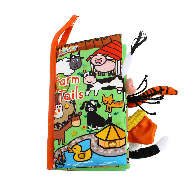 英文版jollybabyfarmjunglyplushclaciertails新款尾巴布书4册早教