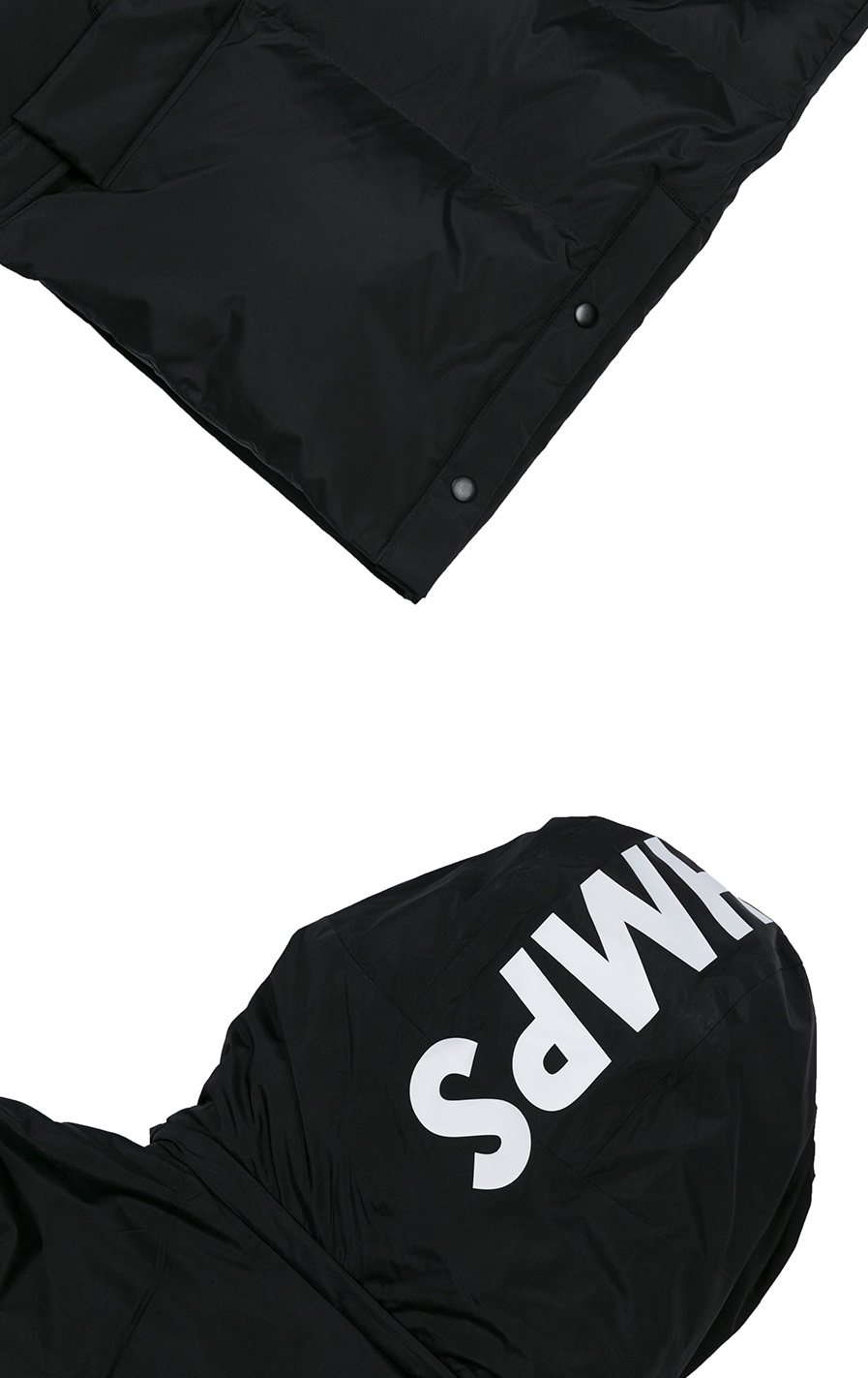 潮牌正品韩国直邮bornchamps男女字母黑色宽松松开羽绒服