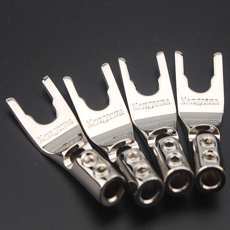 xangsane音响功放发烧线头接线纯紫喇叭音箱白金插头