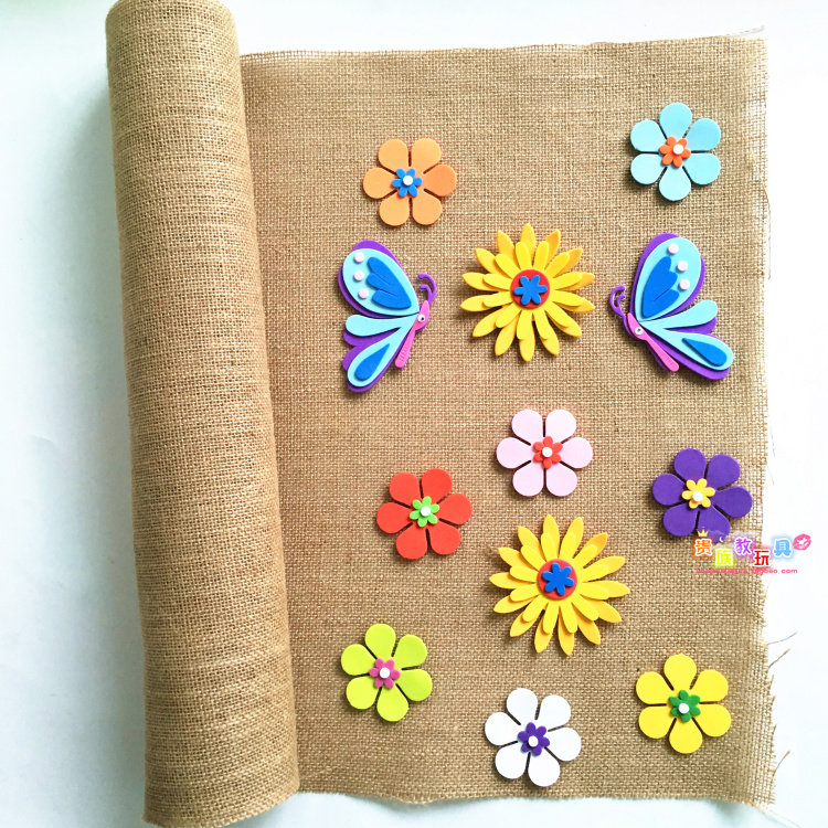 装饰麻布幼儿园环创材料挂饰手工diy布料作品海绵垫