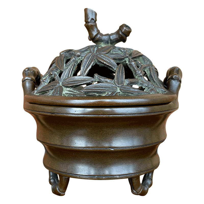 陈巧生巧生炉弦纹竹节熏炉纯铜熏香香炉宣德香薰炉